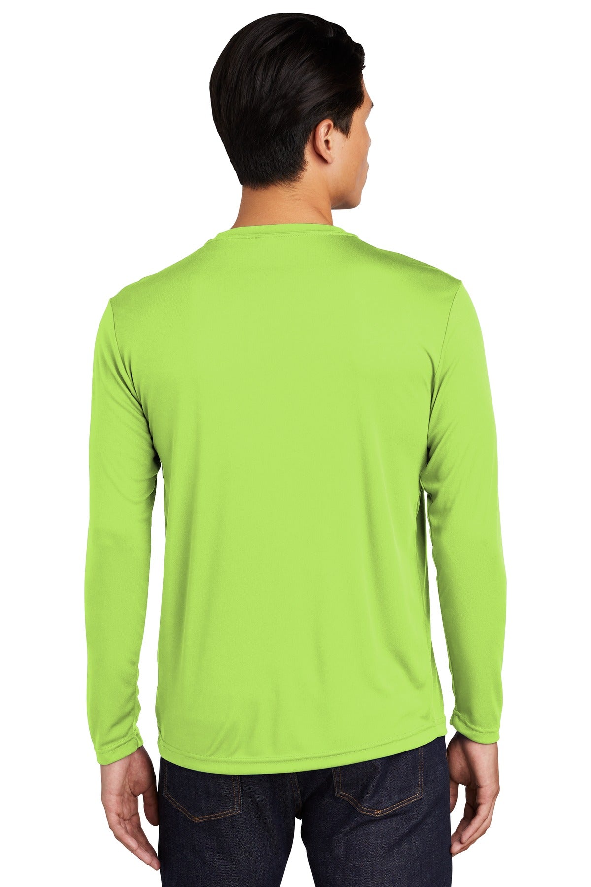 Custom Embroidered Sport-Tek Long Sleeve PosiCharge Competitor Tee. ST350LS,Lime Shock