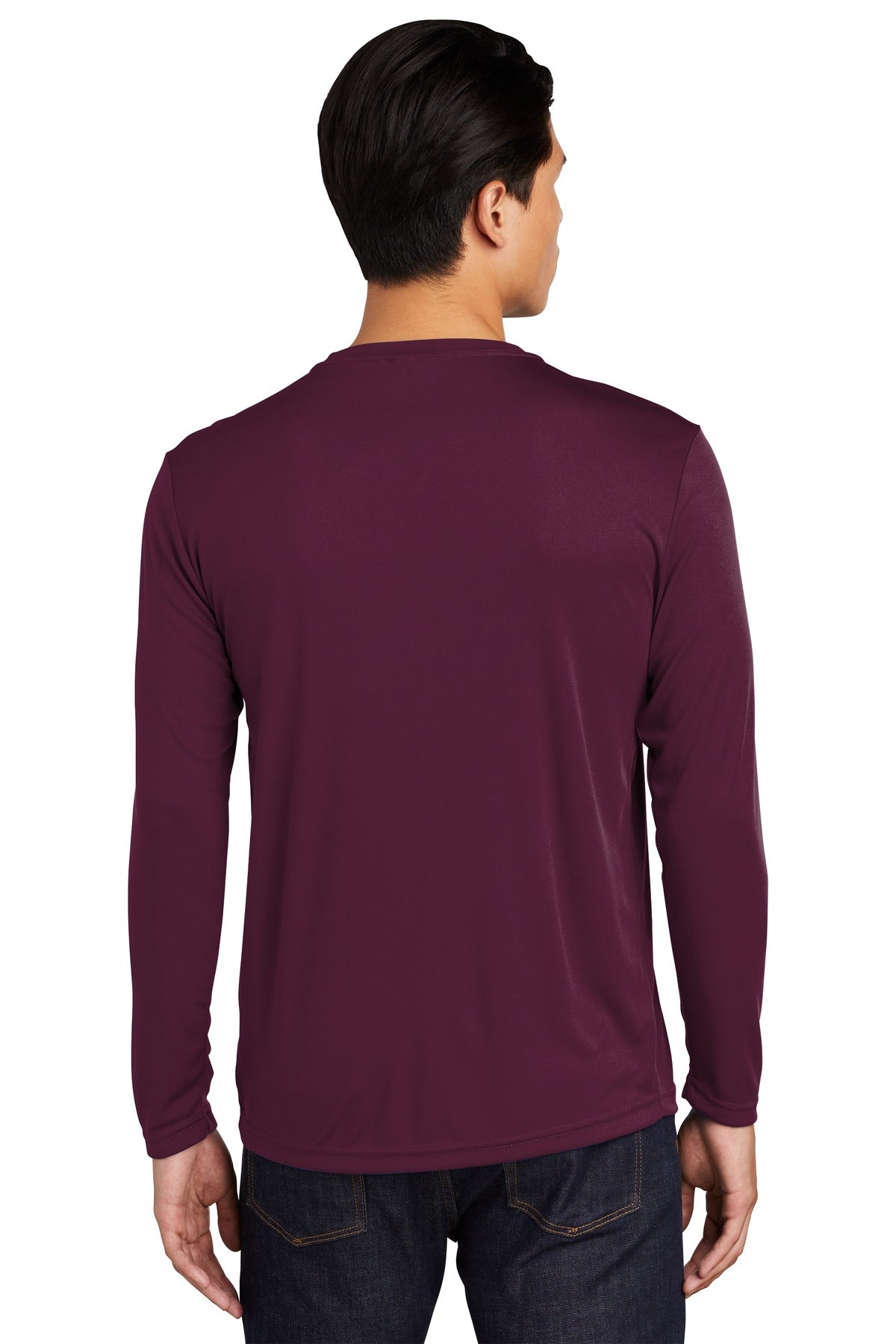 Custom Embroidered Sport-Tek Long Sleeve PosiCharge Competitor Tee. ST350LS,Maroon