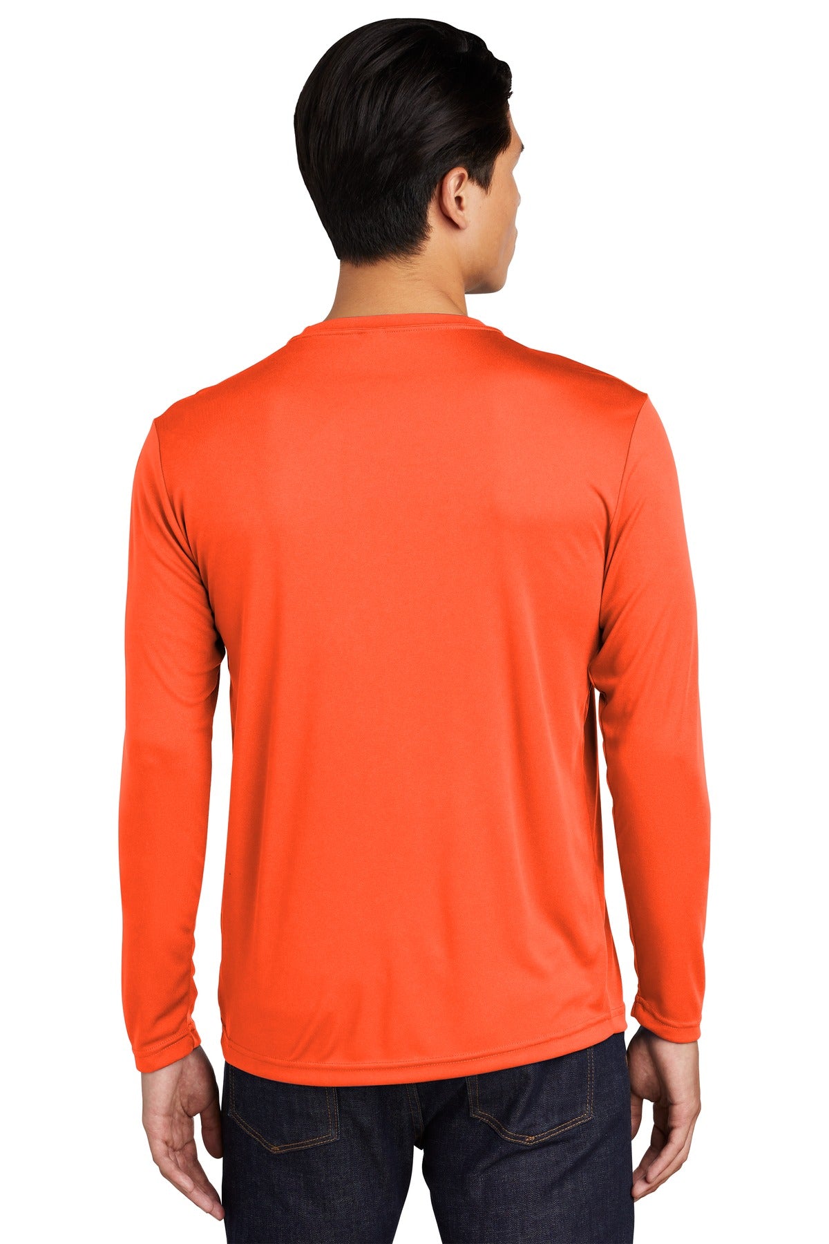 Custom Embroidered Sport-Tek Long Sleeve PosiCharge Competitor Tee. ST350LS,Neon Orange
