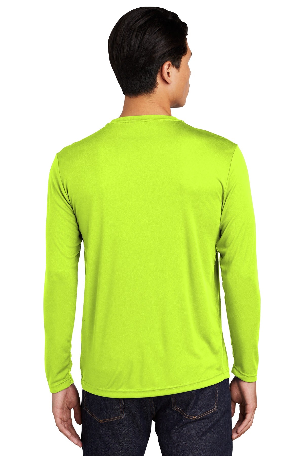Custom Embroidered Sport-Tek Long Sleeve PosiCharge Competitor Tee. ST350LS,Neon Yellow