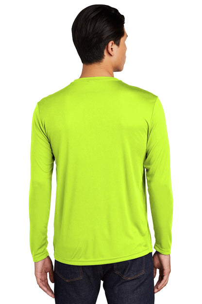 Custom Embroidered Sport-Tek Long Sleeve PosiCharge Competitor Tee. ST350LS,Neon Yellow