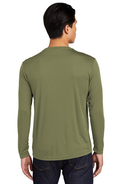 Custom Embroidered Sport-Tek Long Sleeve PosiCharge Competitor Tee. ST350LS,Olive Drab Green