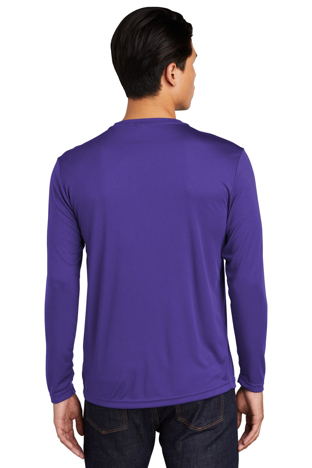 Custom Embroidered Sport-Tek Long Sleeve PosiCharge Competitor Tee. ST350LS,Purple
