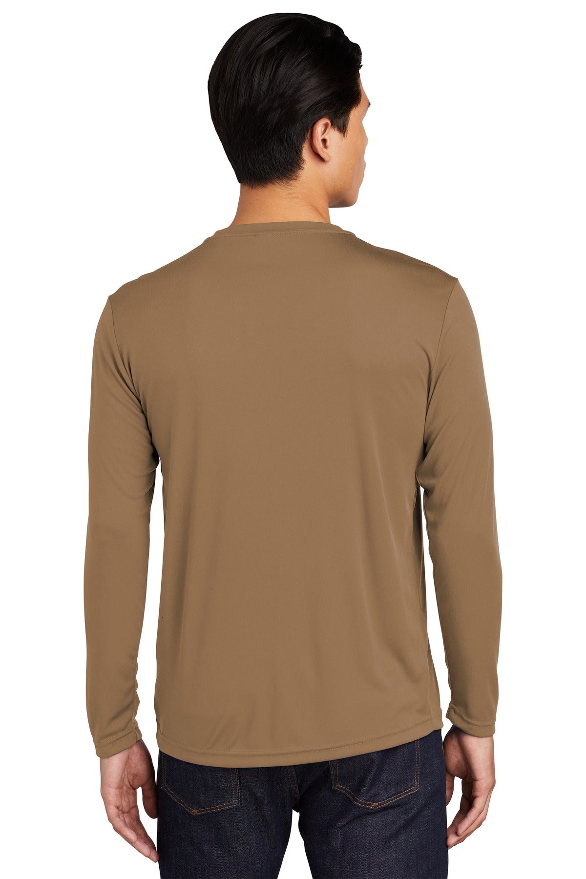 Custom Embroidered Sport-Tek Long Sleeve PosiCharge Competitor Tee. ST350LS,Woodland Brown