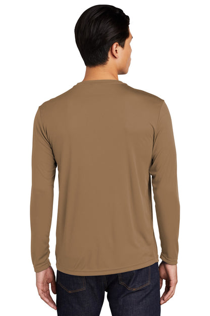 Custom Embroidered Sport-Tek Long Sleeve PosiCharge Competitor Tee. ST350LS,Woodland Brown