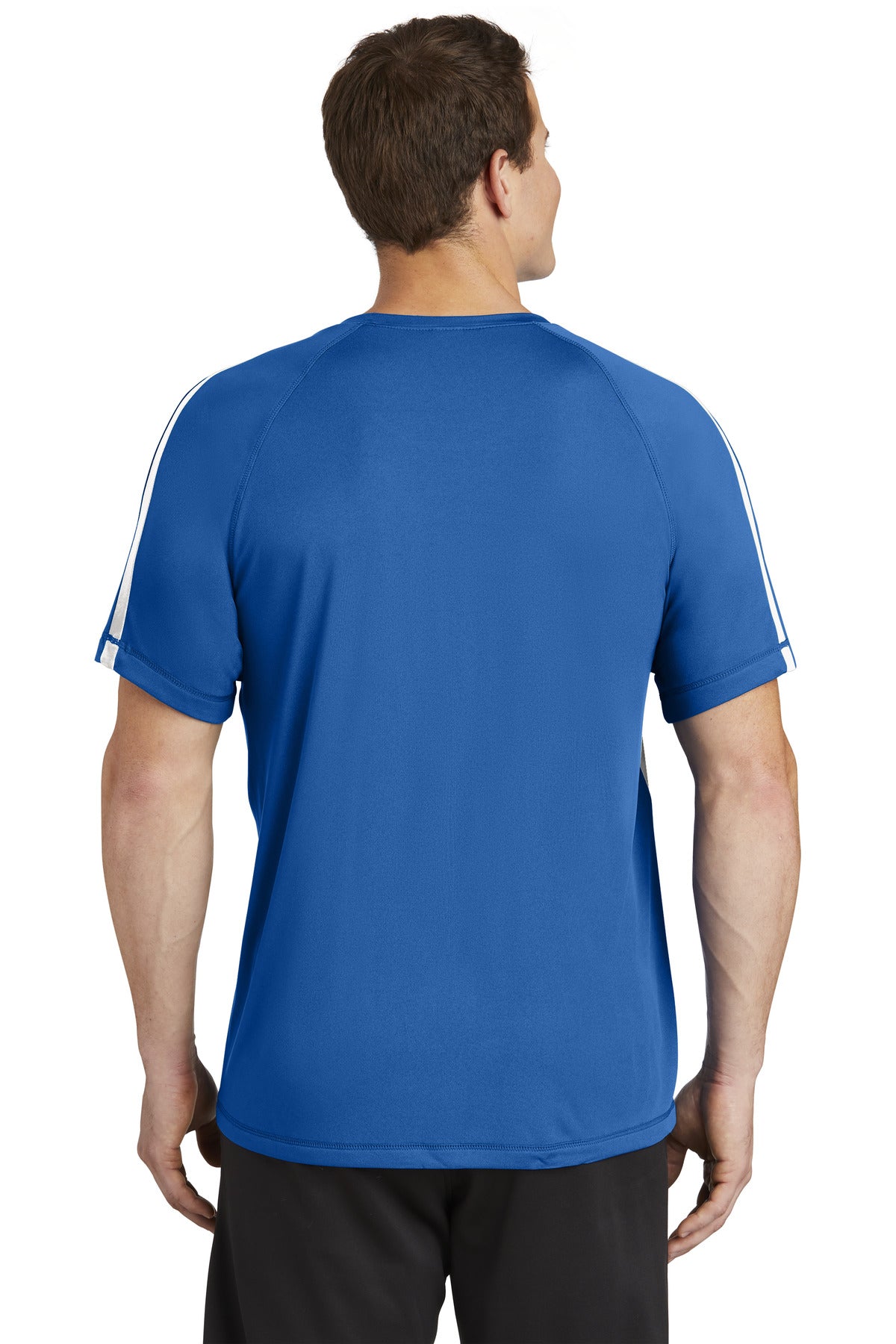 Custom Embroidered Sport-Tek Colorblock PosiCharge Competitor Tee. ST351,True Royal/ White