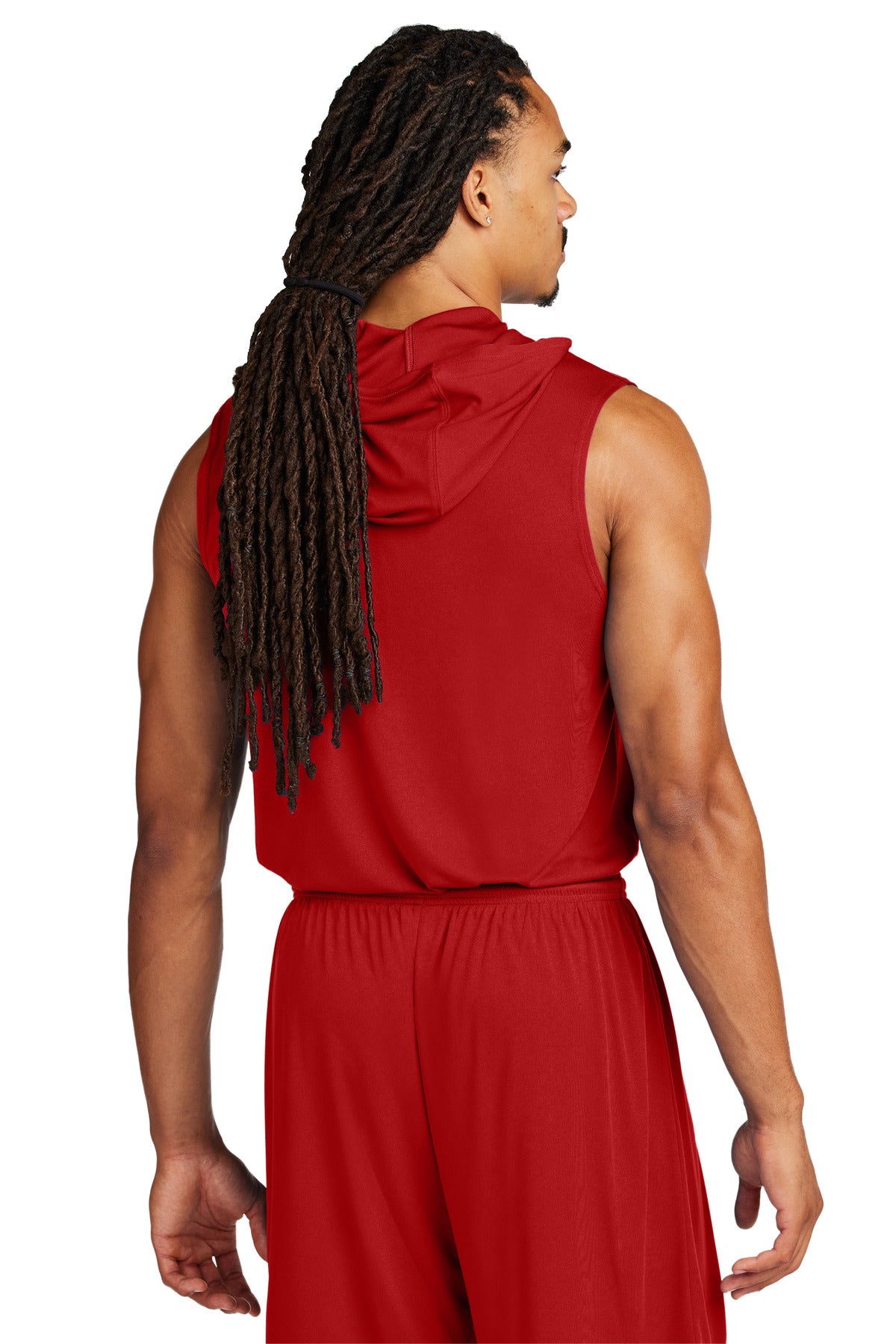 Custom Embroidered Sport-Tek Competitor Sleeveless Hoodie ST352H,Deep Red