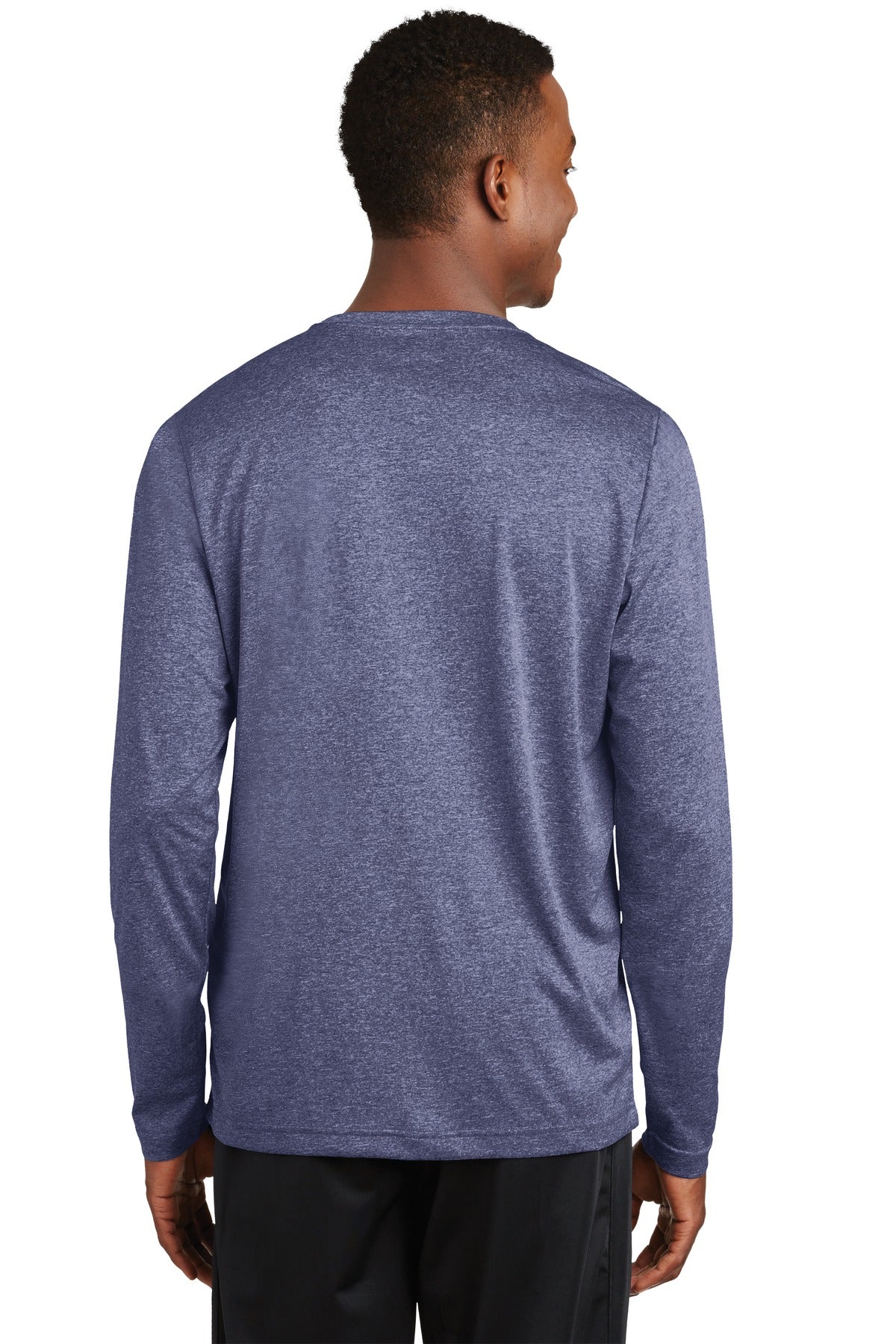 Custom Embroidered Sport-Tek Long Sleeve Heather Contender Tee. ST360LS,True Navy Heather