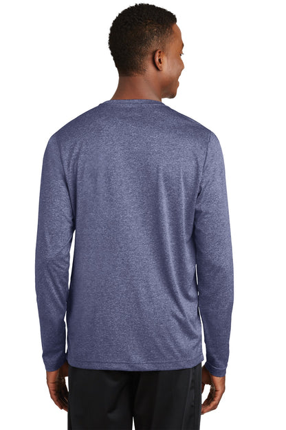 Custom Embroidered Sport-Tek Long Sleeve Heather Contender Tee. ST360LS,True Navy Heather