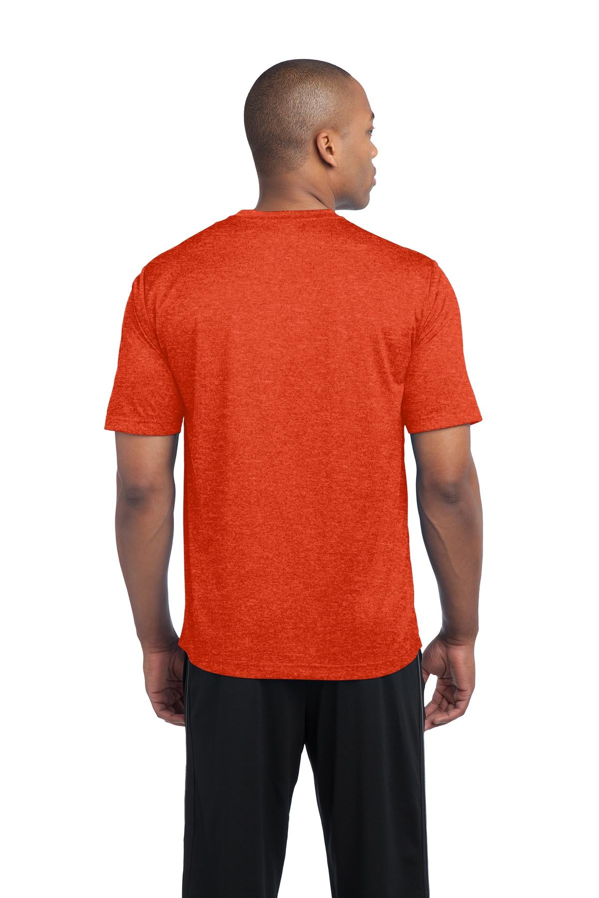 Custom Embroidered Sport-Tek Heather Contender Tee. ST360,Deep Orange Heather