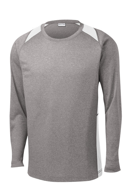 Sport-Tek Long Sleeve Heather Colorblock Contender Tee. ST361LS