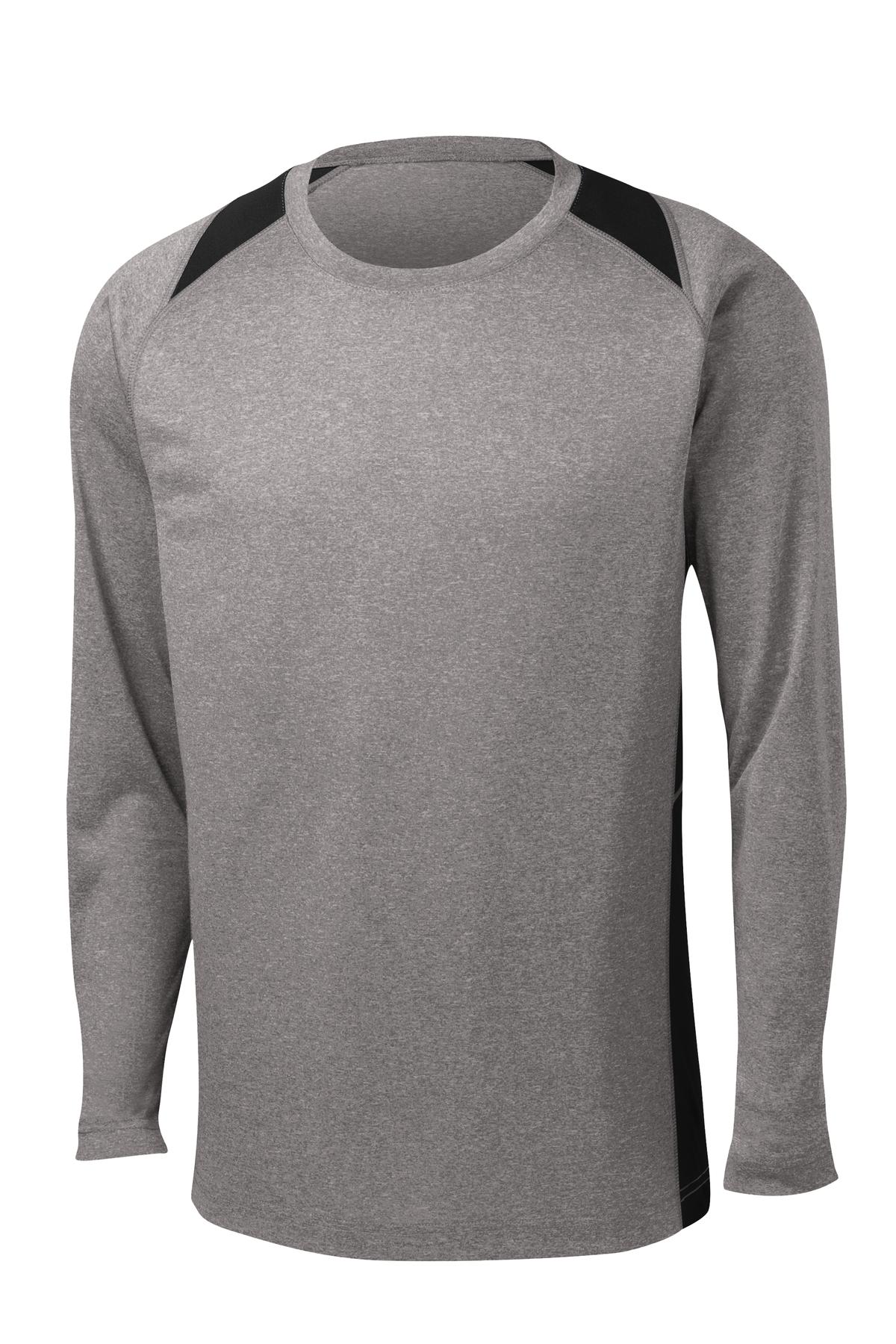 Sport-Tek Long Sleeve Heather Colorblock Contender Tee. ST361LS