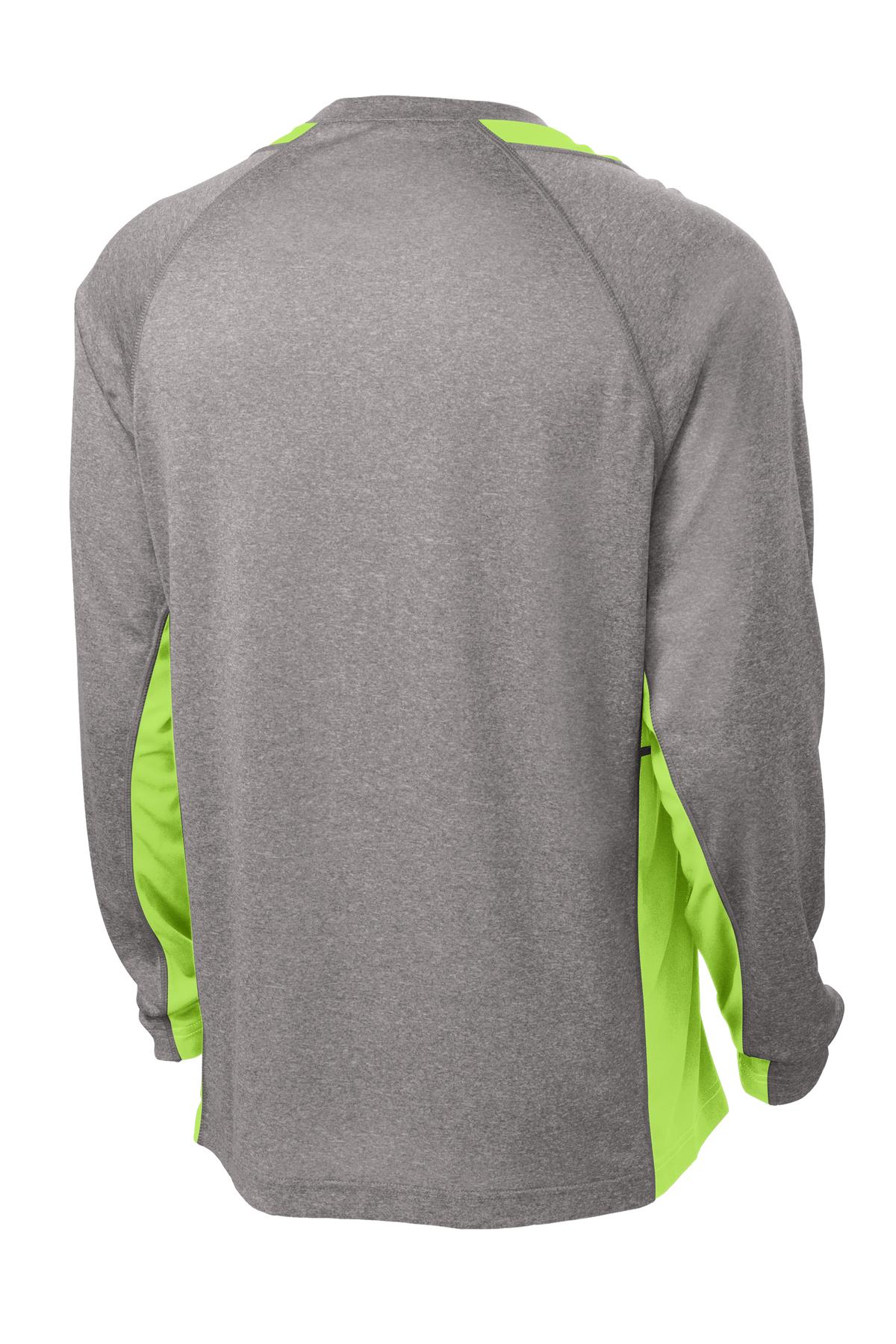 Sport-Tek Long Sleeve Heather Colorblock Contender Tee. ST361LS