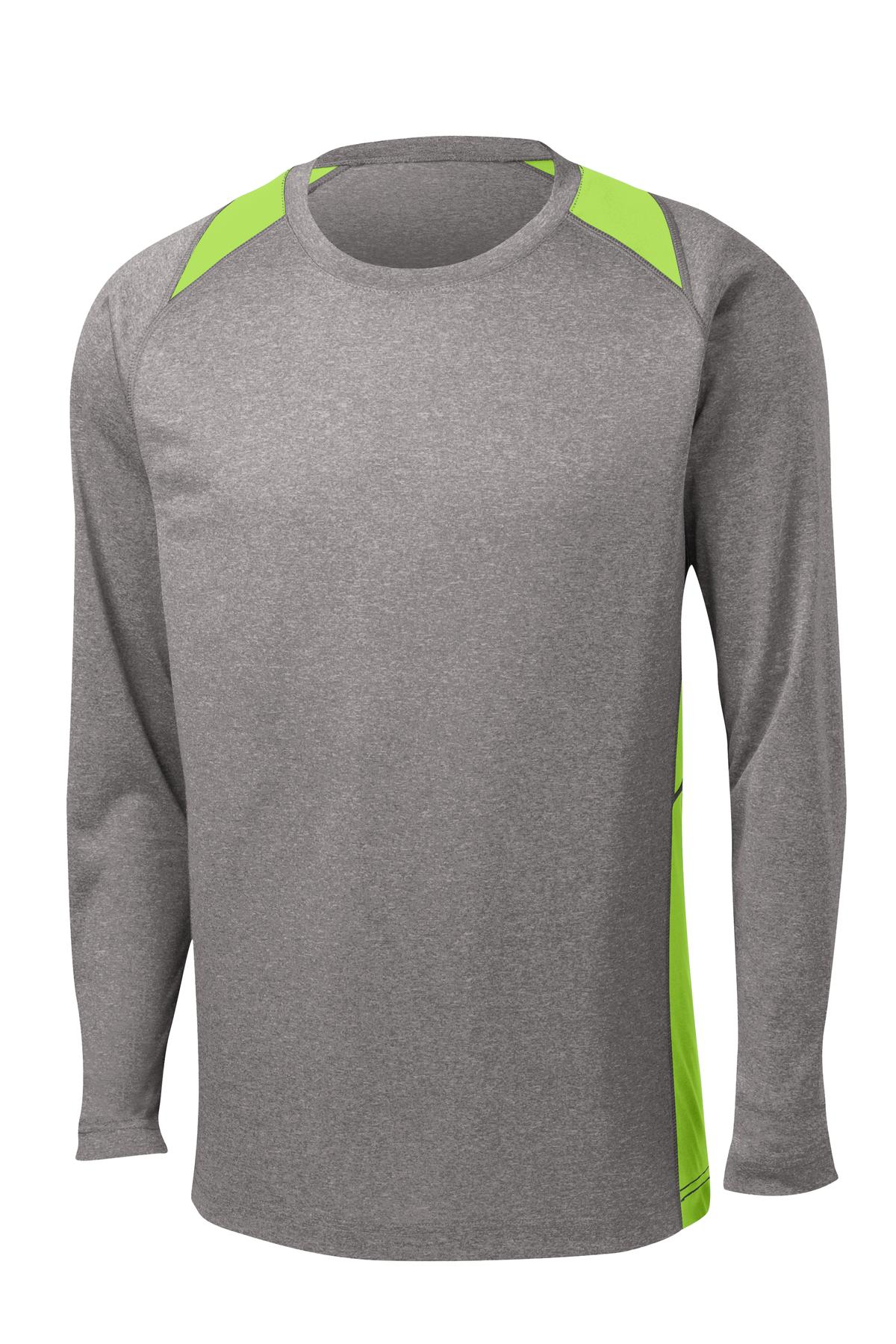 Sport-Tek Long Sleeve Heather Colorblock Contender Tee. ST361LS