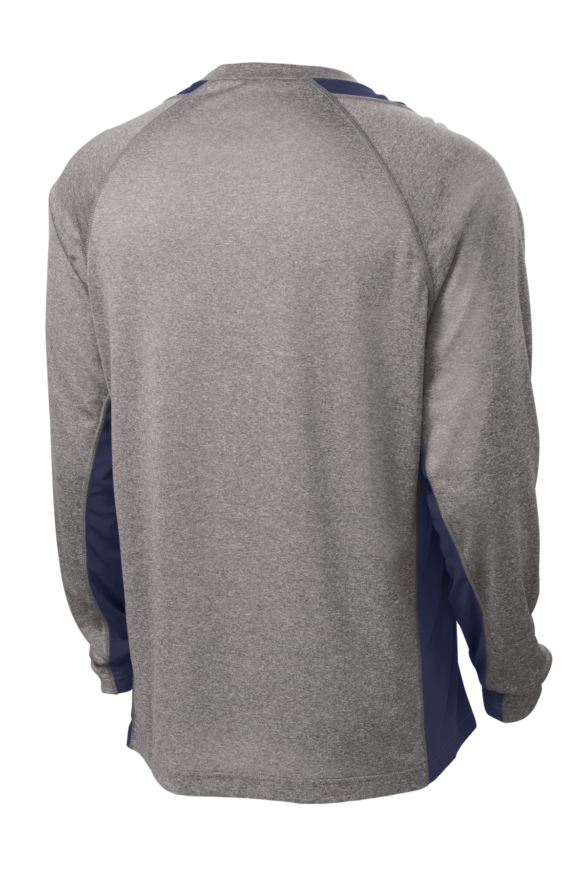 Sport-Tek Long Sleeve Heather Colorblock Contender Tee. ST361LS