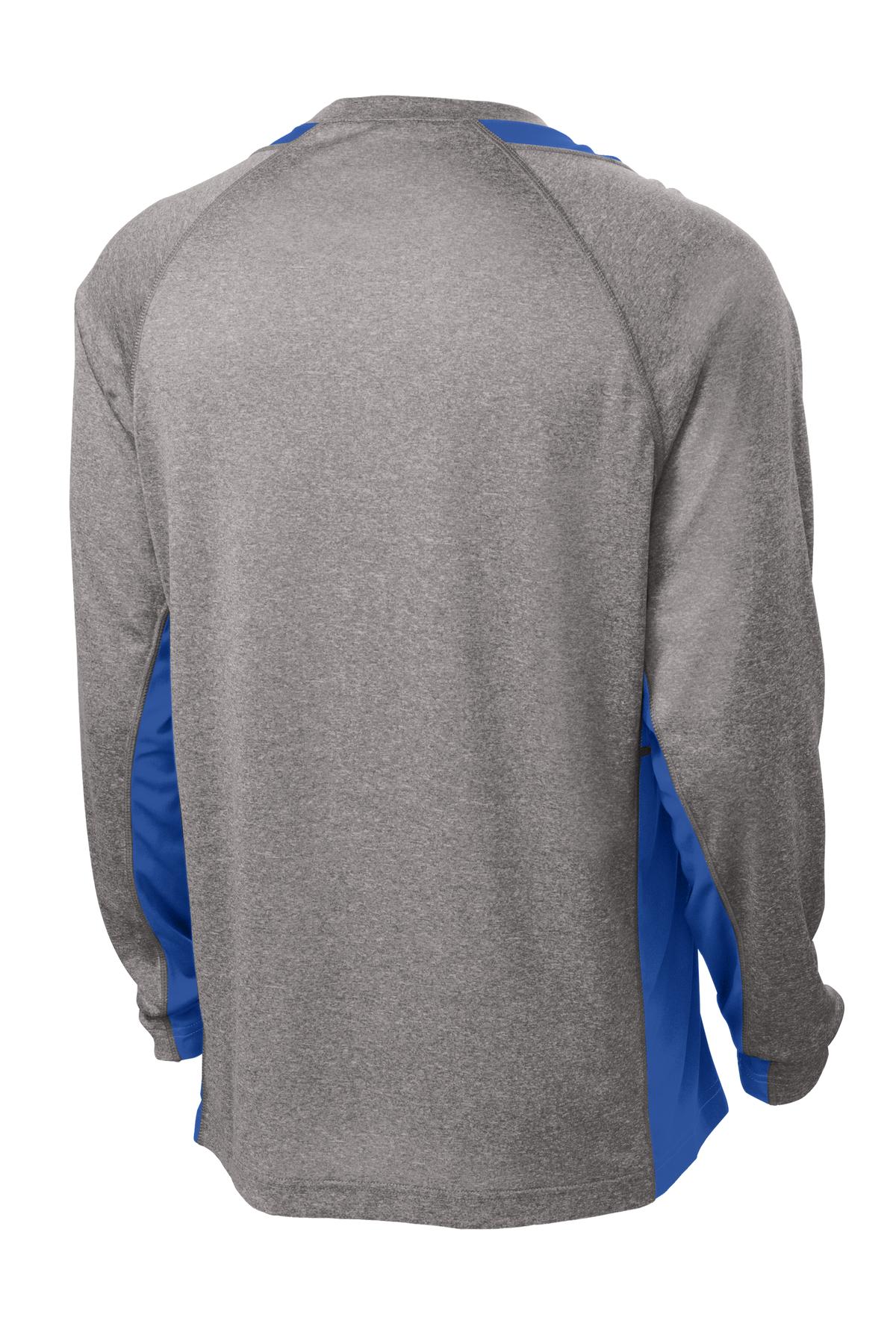 Sport-Tek Long Sleeve Heather Colorblock Contender Tee. ST361LS