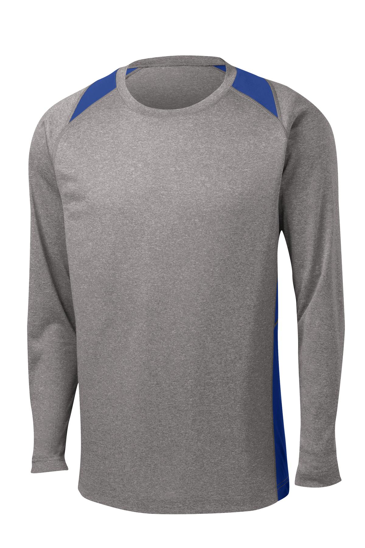 Sport-Tek Long Sleeve Heather Colorblock Contender Tee. ST361LS