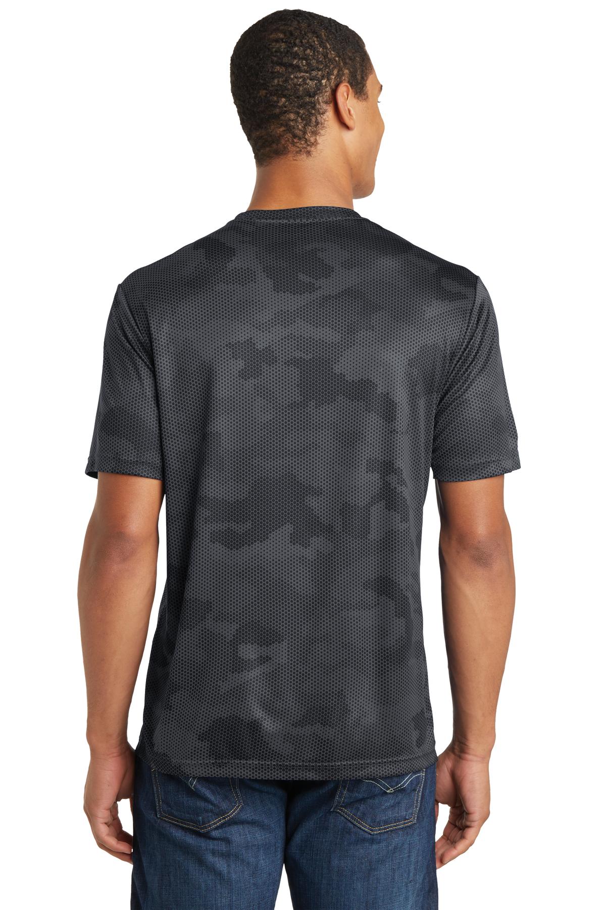 Custom Embroidered Sport-Tek CamoHex Tee. ST370,Iron Grey