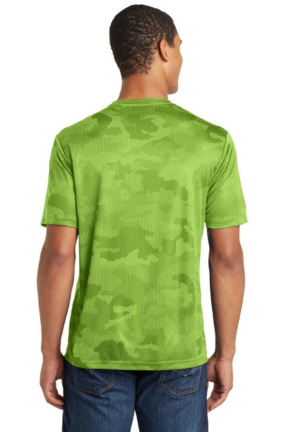 Custom Embroidered Sport-Tek CamoHex Tee. ST370,Lime Shock