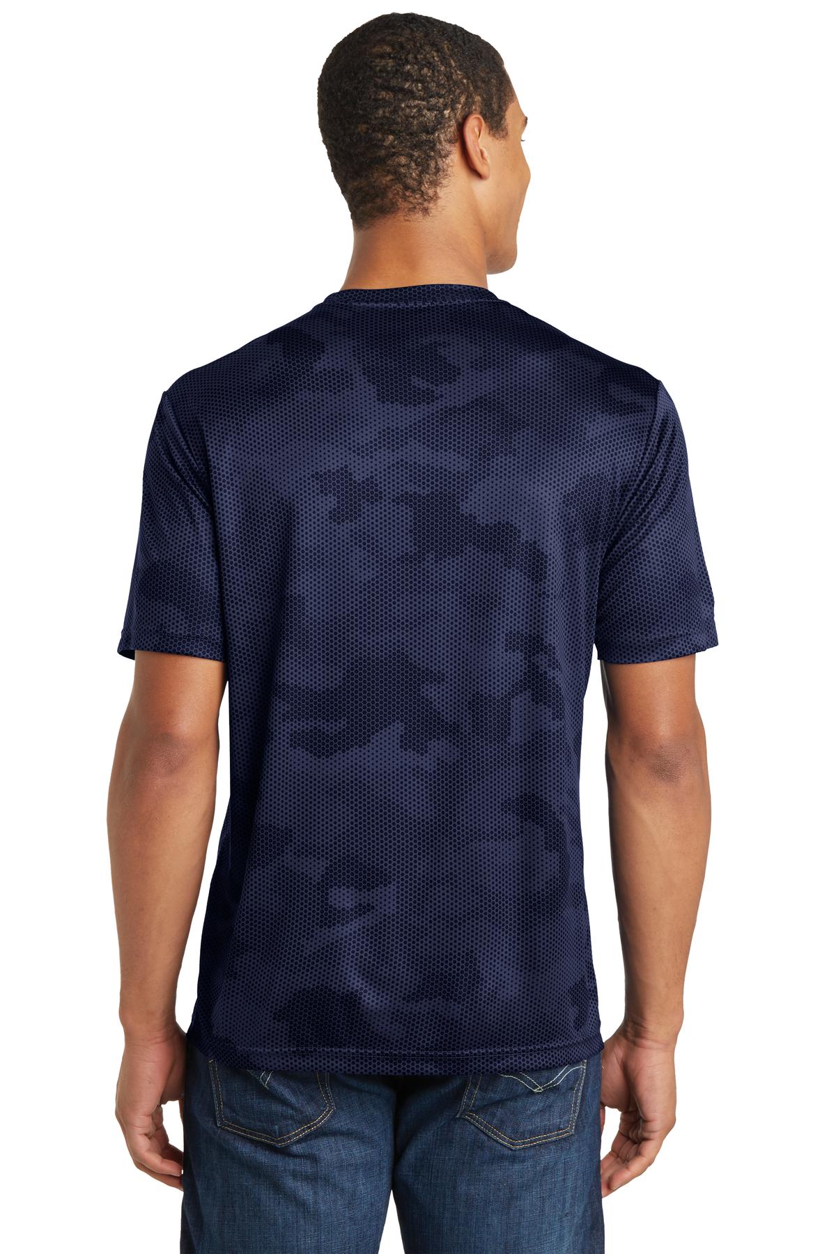 Custom Embroidered Sport-Tek CamoHex Tee. ST370,True Navy