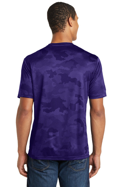 Custom Embroidered Sport-Tek CamoHex Tee. ST370,Purple