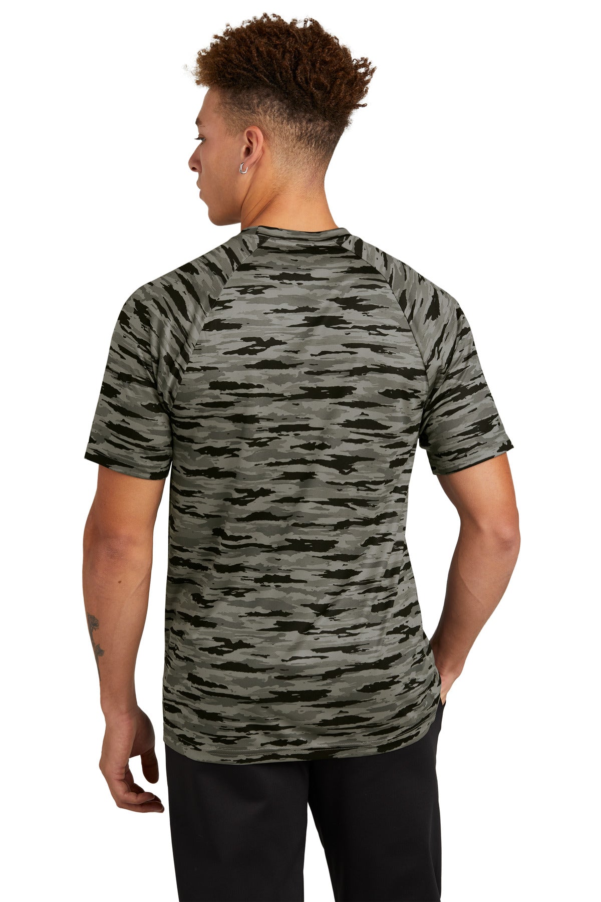 Custom Embroidered Sport-Tek Drift Camo Tee ST375,Black