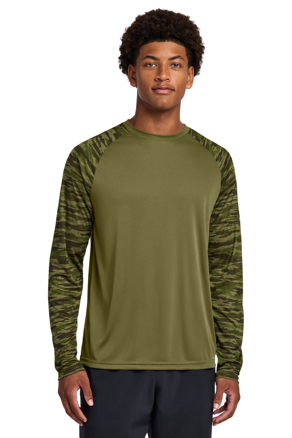 Custom Embroidered Sport-Tek T-Shirts  in Olive Drab Green