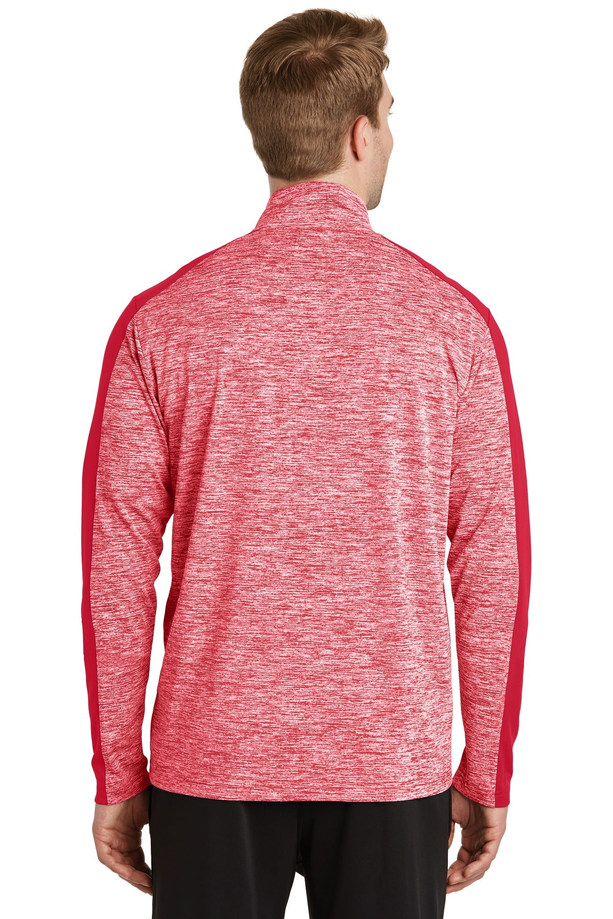 Custom Embroidered Sport-Tek PosiCharge Electric Heather Colorblock 1/4-Zip Pullover. ST397,Deep Red Electric/ Deep Red