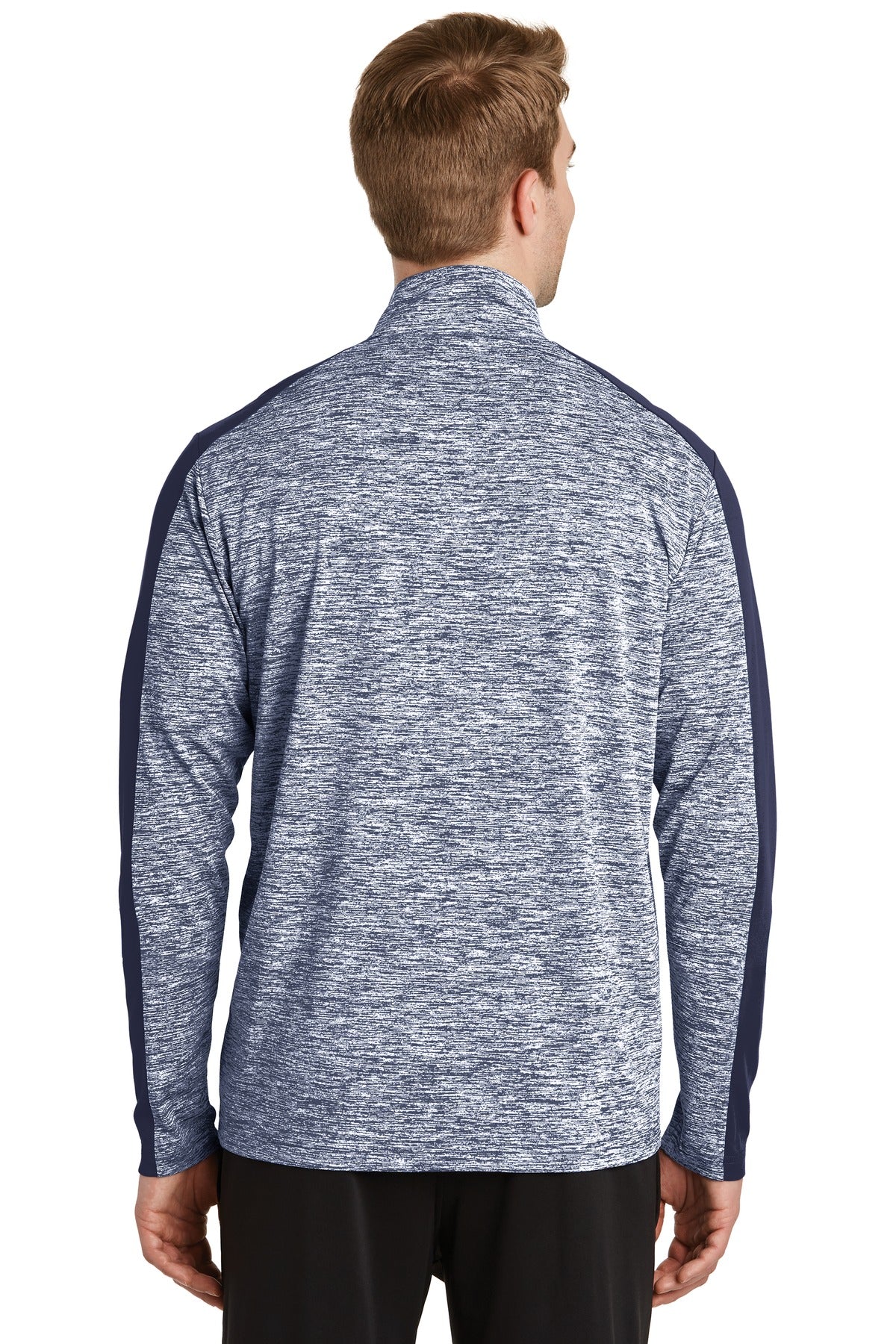 Custom Embroidered Sport-Tek PosiCharge Electric Heather Colorblock 1/4-Zip Pullover. ST397,True Navy Electric/ True Navy