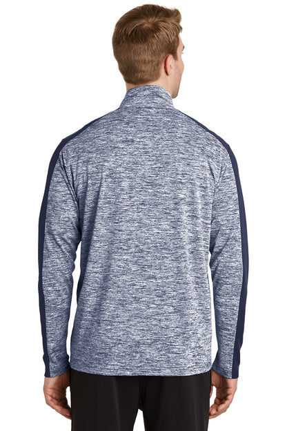 Custom Embroidered Sport-Tek PosiCharge Electric Heather Colorblock 1/4-Zip Pullover. ST397,True Navy Electric/ True Navy