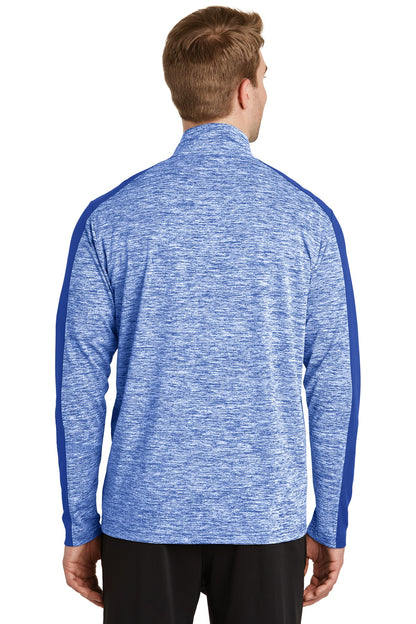 Custom Embroidered Sport-Tek PosiCharge Electric Heather Colorblock 1/4-Zip Pullover. ST397,True Royal Electric/ True Royal