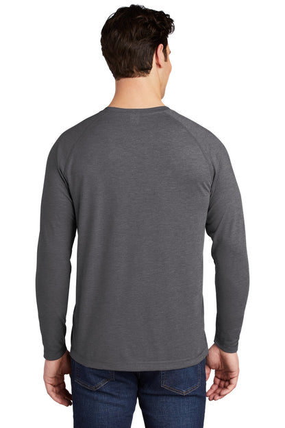Custom Embroidered Sport-Tek  PosiCharge  Long Sleeve Tri-Blend Wicking Raglan Tee ST400LS,Dark Grey Heather