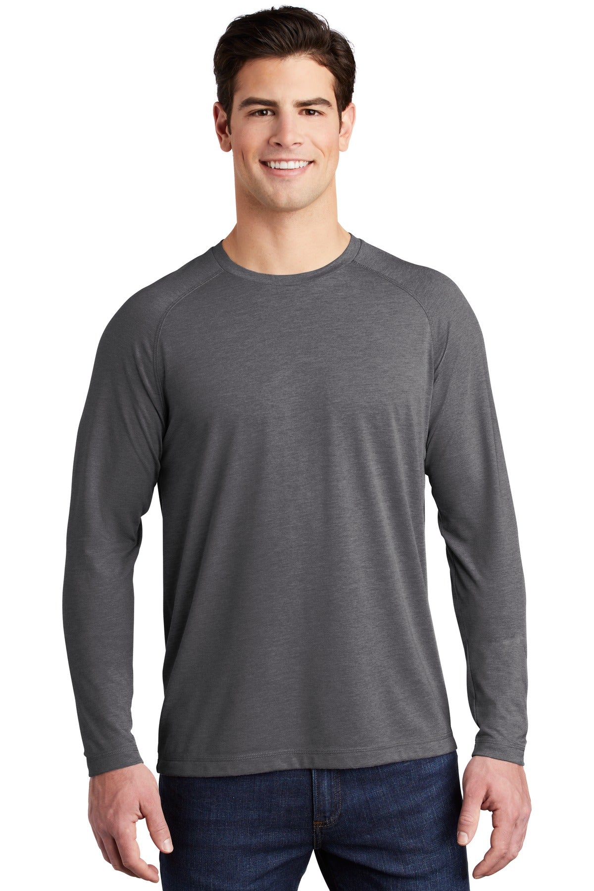 Sport-Tek  PosiCharge  Long Sleeve Tri-Blend Wicking Raglan Tee ST400LS