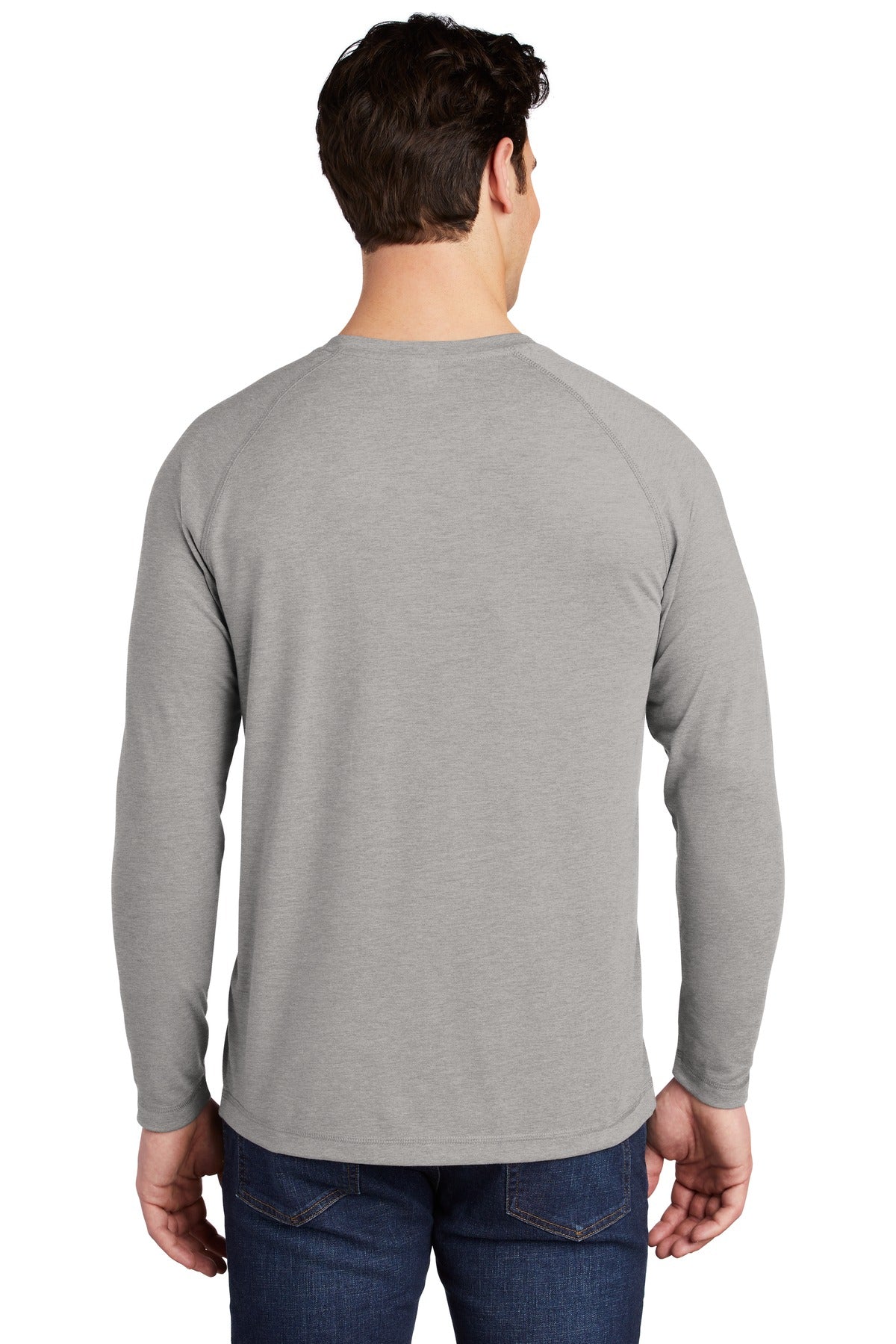 Custom Embroidered Sport-Tek  PosiCharge  Long Sleeve Tri-Blend Wicking Raglan Tee ST400LS,Light Grey Heather