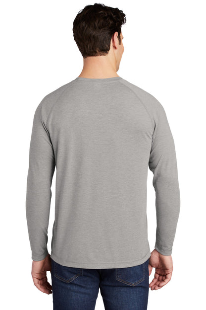 Custom Embroidered Sport-Tek  PosiCharge  Long Sleeve Tri-Blend Wicking Raglan Tee ST400LS,Light Grey Heather