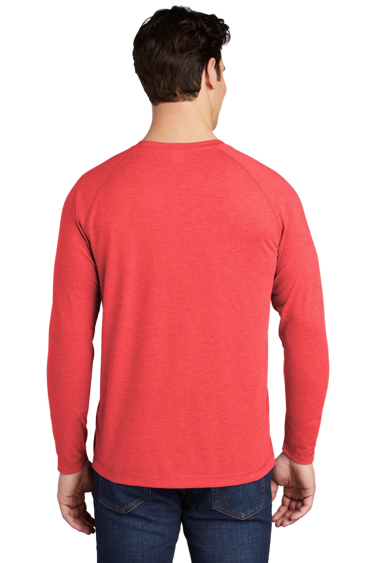 Custom Embroidered Sport-Tek  PosiCharge  Long Sleeve Tri-Blend Wicking Raglan Tee ST400LS,True Red Heather