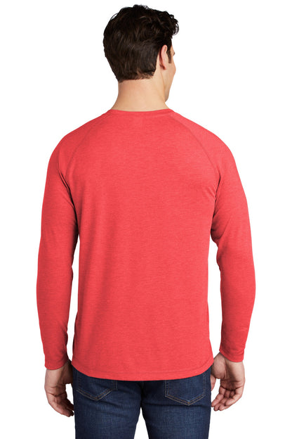 Custom Embroidered Sport-Tek  PosiCharge  Long Sleeve Tri-Blend Wicking Raglan Tee ST400LS,True Red Heather