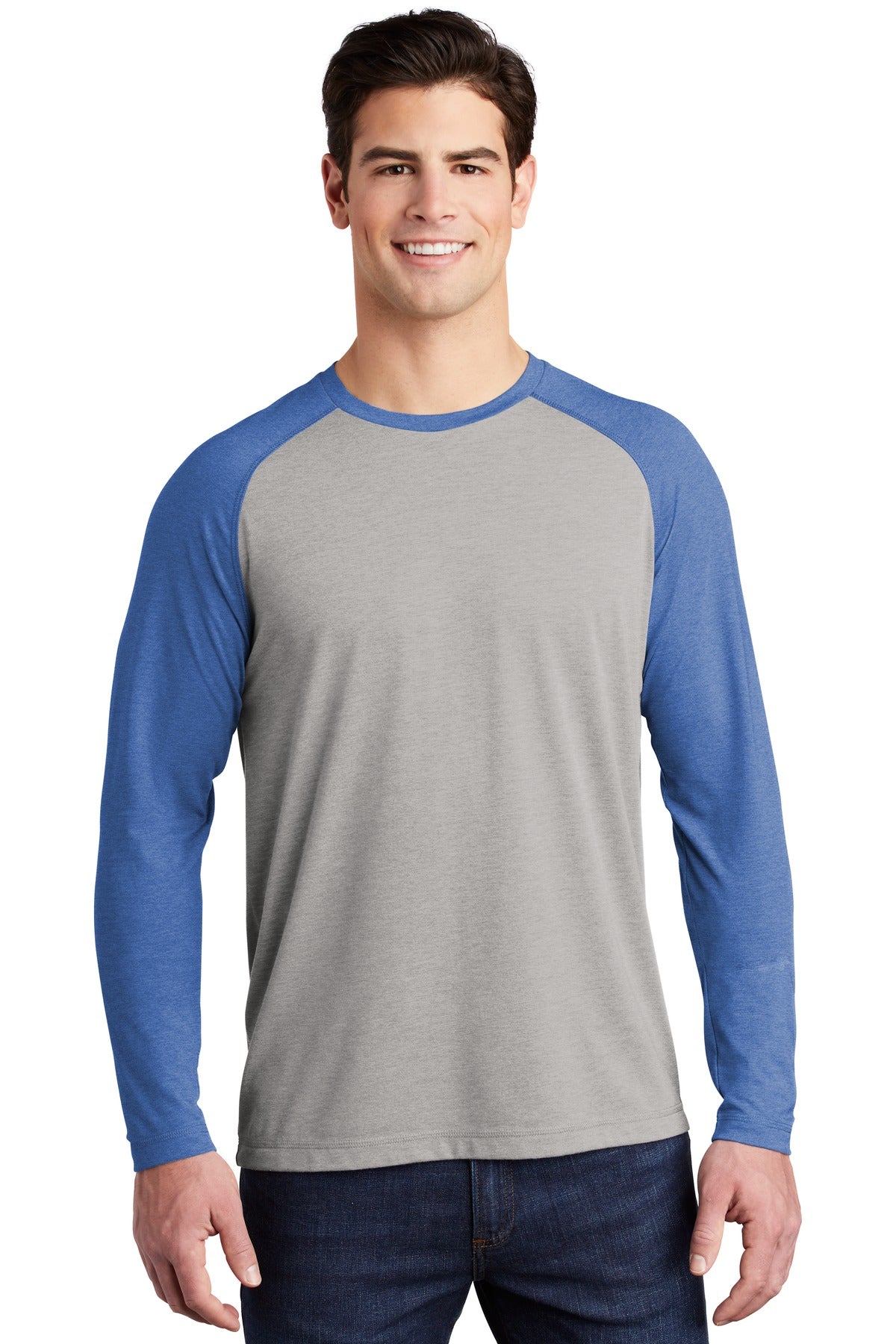 Sport-Tek  PosiCharge  Long Sleeve Tri-Blend Wicking Raglan Tee ST400LS