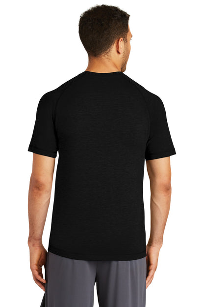 Custom Embroidered Sport-Tek  PosiCharge  Tri-Blend Wicking Raglan Tee. ST400,Black Triad Solid
