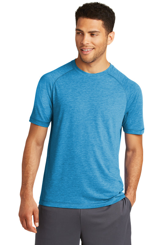Sport-Tek  PosiCharge  Tri-Blend Wicking Raglan Tee. ST400 Pond Blue Heather