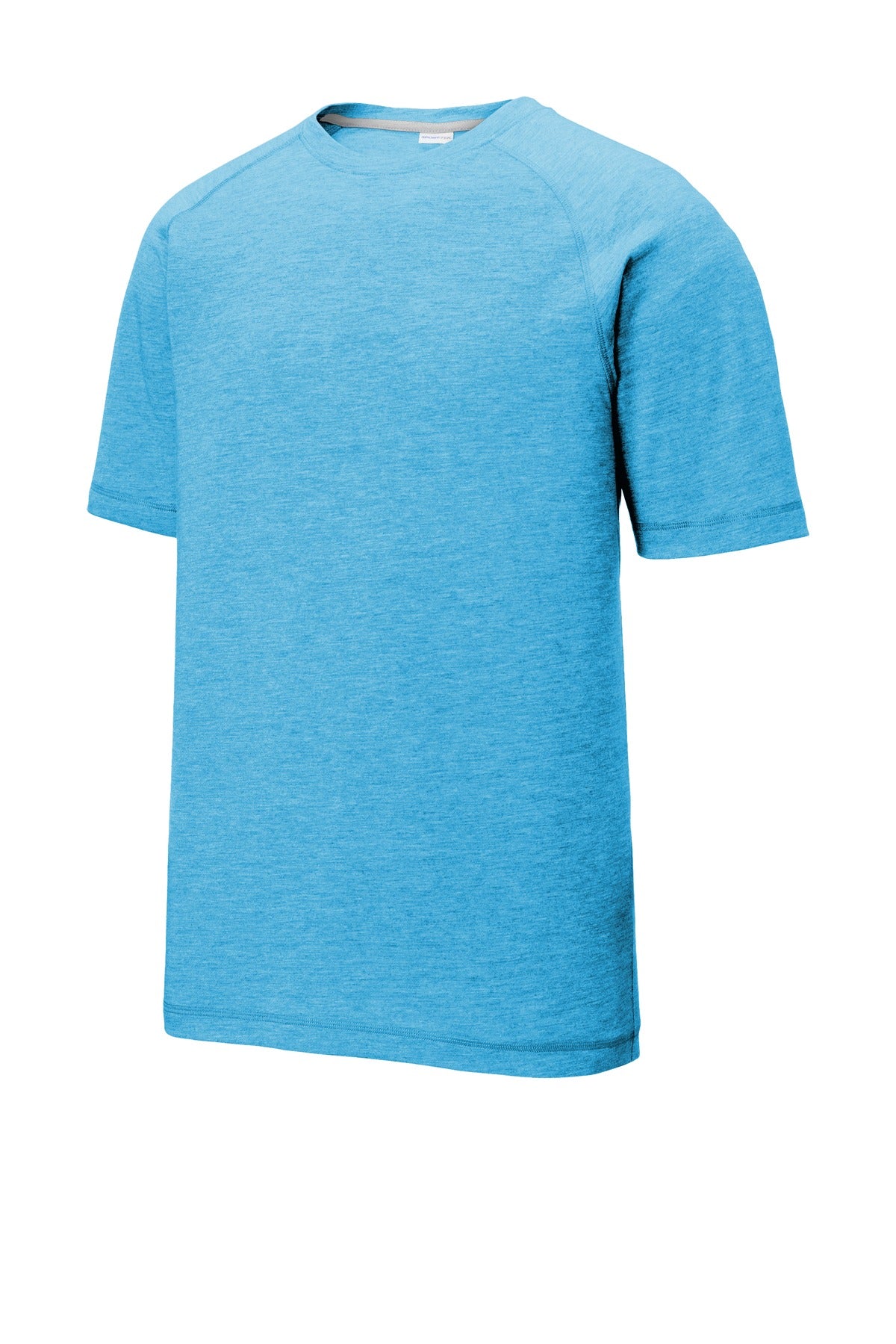 Sport-Tek  PosiCharge  Tri-Blend Wicking Raglan Tee. ST400 Pond Blue Heather