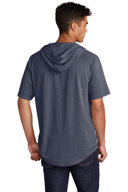 Custom Embroidered Sport-Tek  PosiCharge  Tri-Blend Wicking Short Sleeve Hoodie. ST404,True Navy Heather