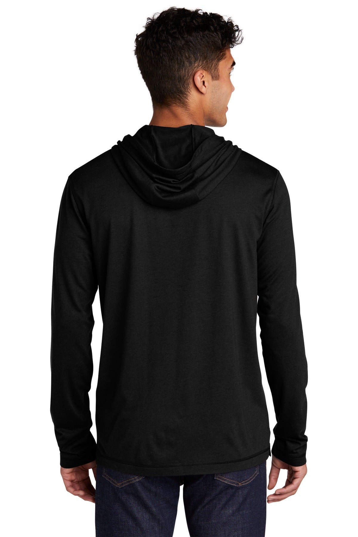 Custom Embroidered Sport-Tek  PosiCharge  Tri-Blend Wicking Long Sleeve Hoodie ST406,Black Triad Solid