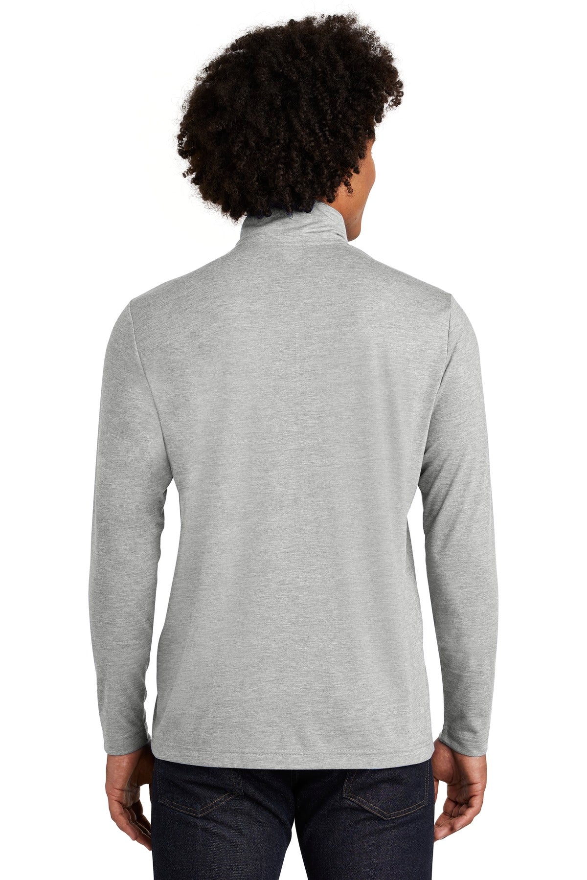 Custom Embroidered Sport-Tek  PosiCharge  Tri-Blend Wicking 1/4-Zip Pullover. ST407,Light Grey Heather
