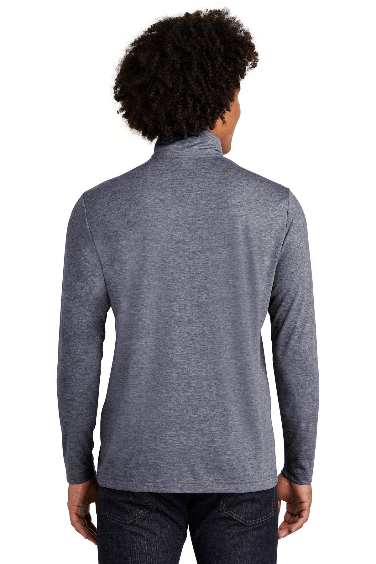 Custom Embroidered Sport-Tek  PosiCharge  Tri-Blend Wicking 1/4-Zip Pullover. ST407,True Navy Heather