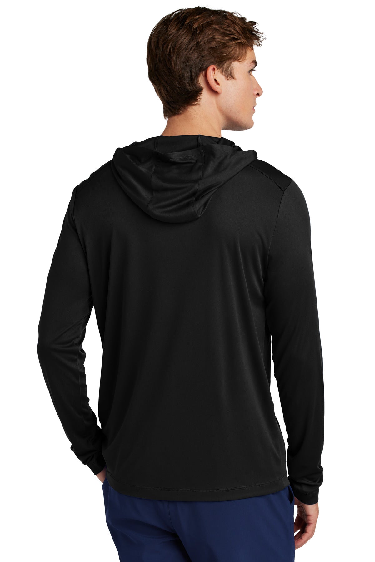 Custom Embroidered Sport-Tek Posi-UV Pro Long Sleeve Hoodie ST420LSH,Black