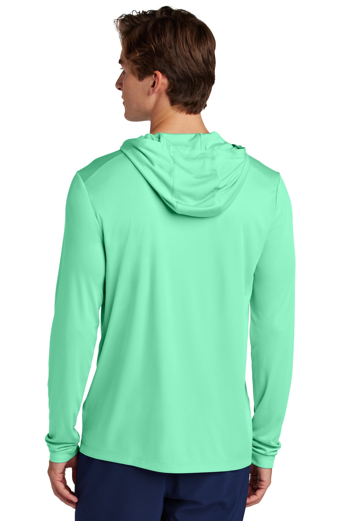 Custom Embroidered Sport-Tek Posi-UV Pro Long Sleeve Hoodie ST420LSH,Bright Seafoam