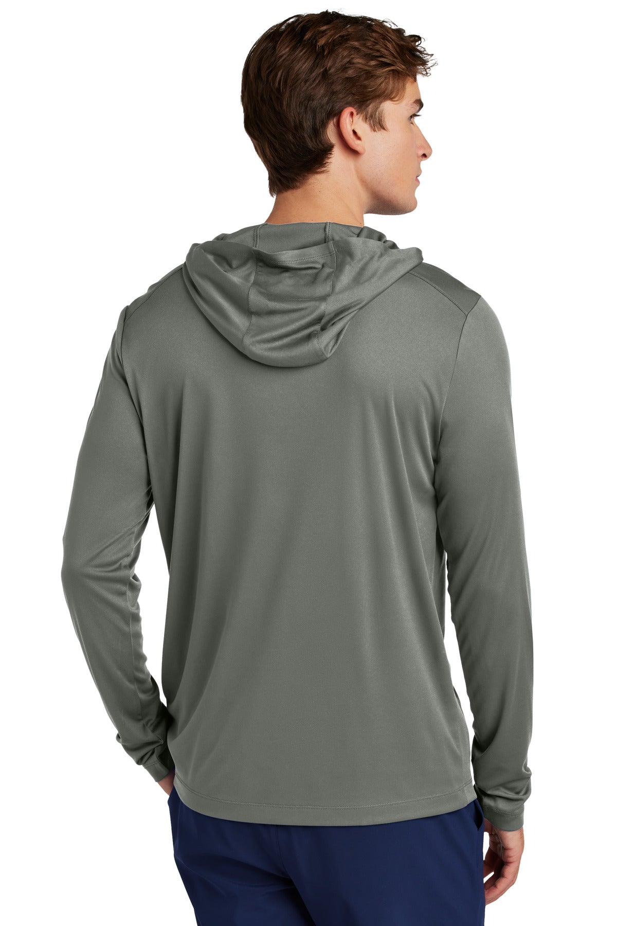 Custom Embroidered Sport-Tek Posi-UV Pro Long Sleeve Hoodie ST420LSH,Dark Smoke Grey