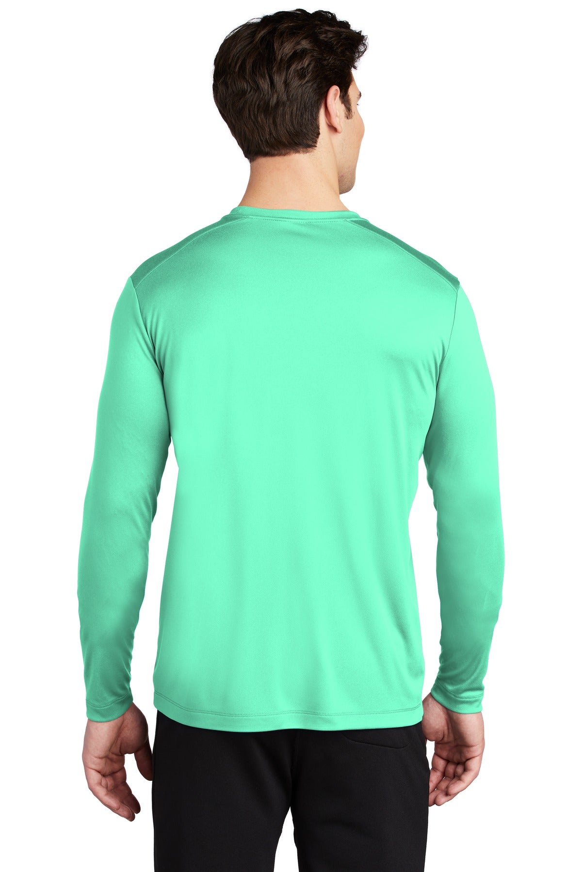Custom Embroidered Sport-Tek  Posi-UV Pro Long Sleeve Tee. ST420LS,Bright Seafoam
