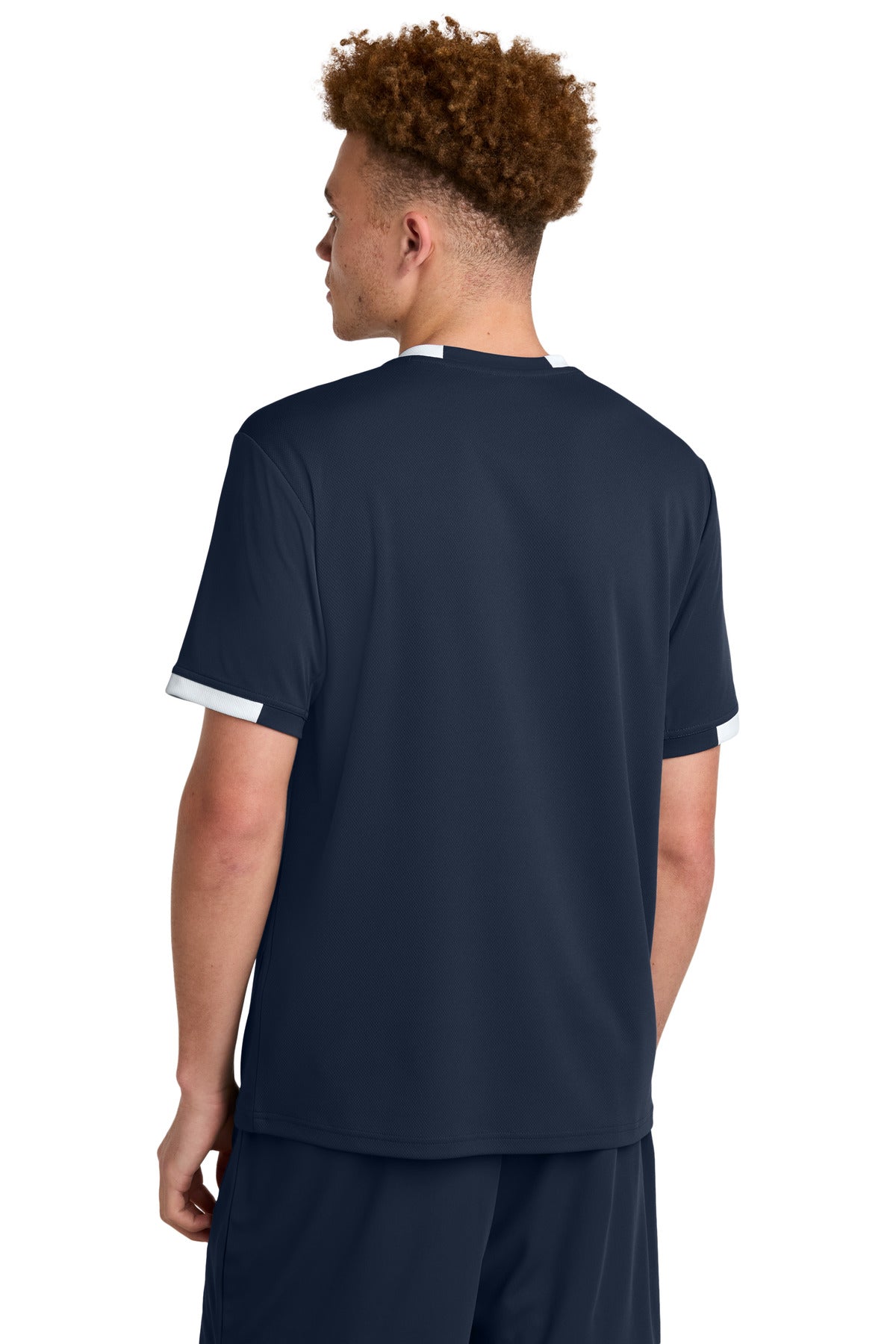 Custom Embroidered Sport-Tek Club Short Sleeve Crew ST440,True Navy/ White